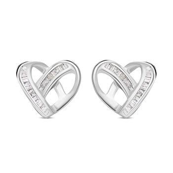 Wei&szlig;e Diamant Ohrringe, 925 Silber platiniert, ca. 0.15 ct