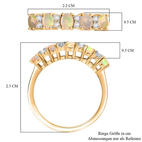 D'Joy nat&uuml;rlicher, &auml;thiopischer Welo Opal und Zirkon Ring - 0,75 ct. image number 6