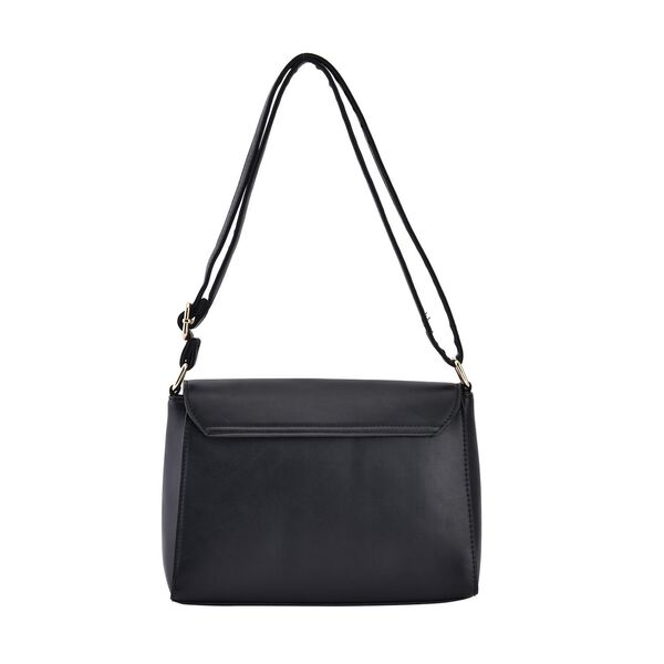 Umhängetasche aus Kunstleder, 27x9,3x18cm, Schwarz image number 5