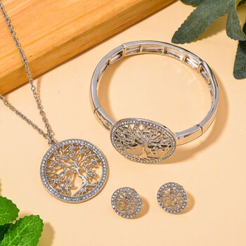 Wei&szlig;es Kristall-Schmuckset