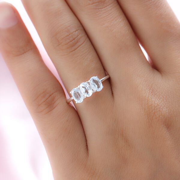 Himmelblauer Topas Ring, 925 Silber (Größe 16.00) ca. 1,68 ct image number 3