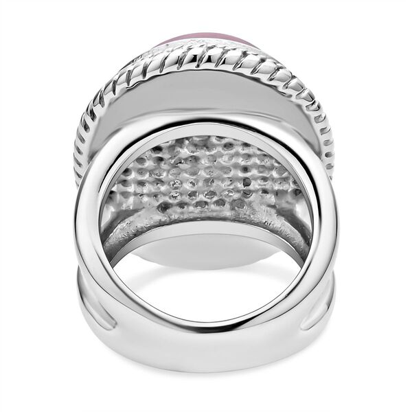 Rhodonit Ring Reiner Edelstahl (Gr&ouml;&szlig;e 16.00) ca. 50,00 ct image number 5
