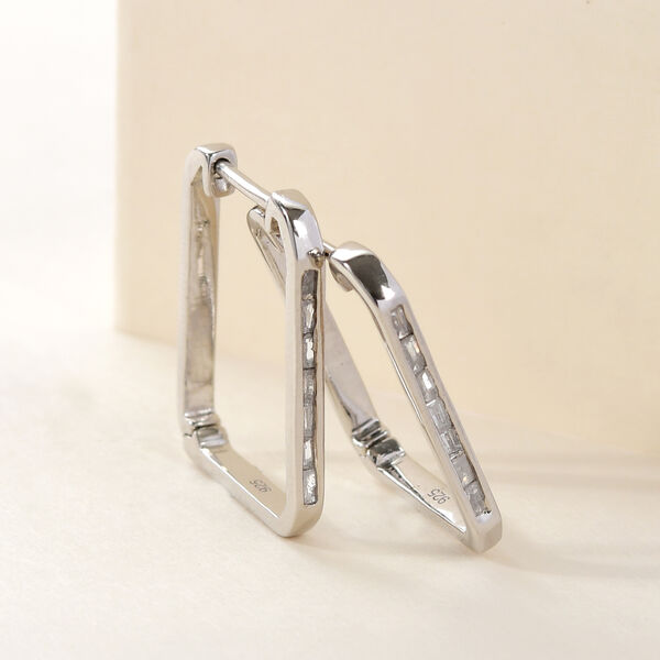 Diamant-Creolen in Silber image number 2