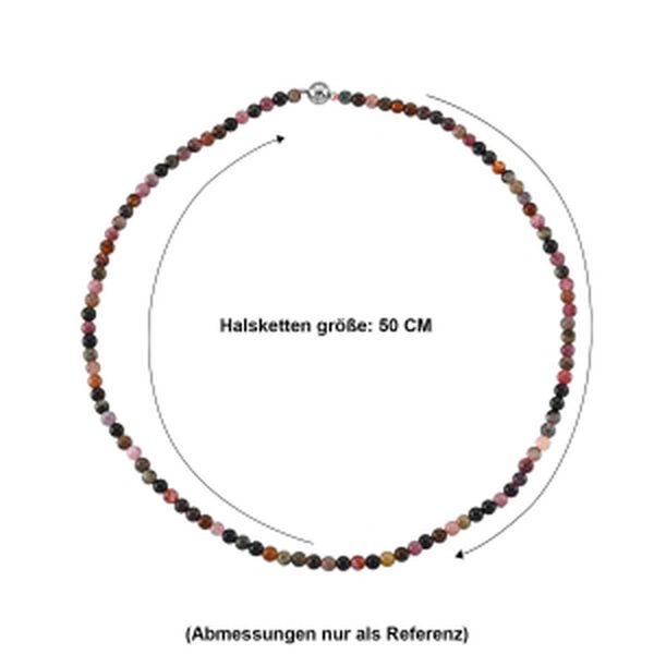 Mehrfarbig-Turmalin Halskette ca. 50 cm 316L Edelstahl ca. 90,00 ct. image number 5