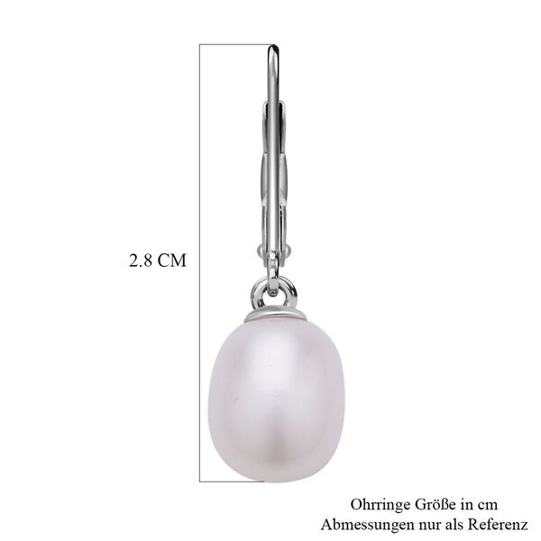 2er Set, S&uuml;&szlig;wasserzuchtperlen Ohrringe und Anh&auml;nger, 925 Silber rhodiniert, wei&szlig; image number 8