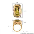 Ouro Verde-Quarz, weißer Zirkon Ring, 925 Silber Gelbgold Vermeil (Größe 16.00) ca. 16.90 ct image number 6