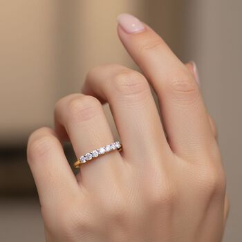 LUXURIANT SI-GH Labor Diamant Ring, 925 Silber 750 vergoldet - 0,25 ct.