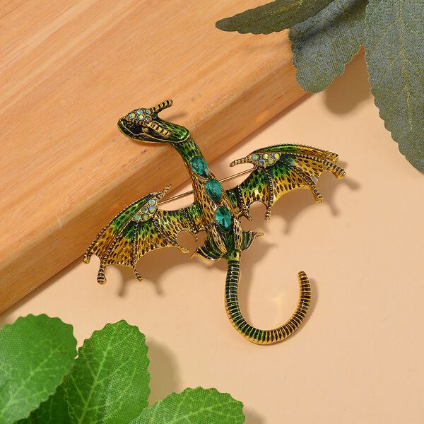 Mehrfarbiger Kristall Brosche emailliert image number 2