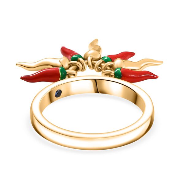 GP Kanchanaburi Blauer Saphir Ring 925 Silber 750 Gelb Vergoldet (Größe 21.00) image number 7