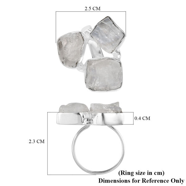 Regenbogen Mondstein 3-Stein-Ring, 925 Silber  ca. 11,60 ct image number 7