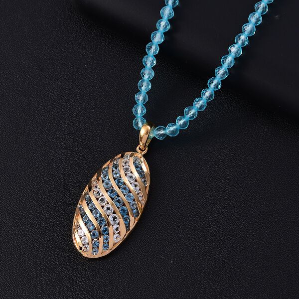 London Blau Topas, Apatit Schmuckset 925 Silber 750 Gelbgold Vermeil ca. 32.50 ct image number 2