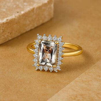 LUXORO AAA Turkizit, Wei&szlig;er Diamant Ring 585 Gold (Gr&ouml;&szlig;e 18.00) ca. 3,24 ct