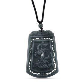 Natürlicher Olmek Jadeit Verlangte Drachen und Phönixe Halskette Flexibles (ca. 71 cm) ca. 125.00 ct