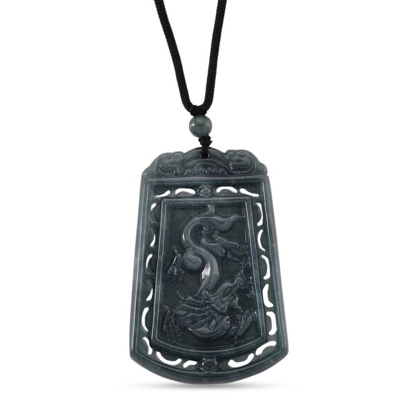 Nat&uuml;rlicher Olmek Jadeit Verlangte Drachen und Ph&ouml;nixe Halskette Flexibles (ca. 71 cm) ca. 125.00 ct image number 0