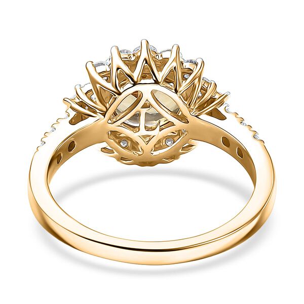 LUXURIANT DIAMOND - AAA Nat&uuml;rlicher goldener Tansanit, Lab Grown Diamant Ring 417 Gold (Gr&ouml;&szlig;e 16.50) ca. 2,95 ct image number 4