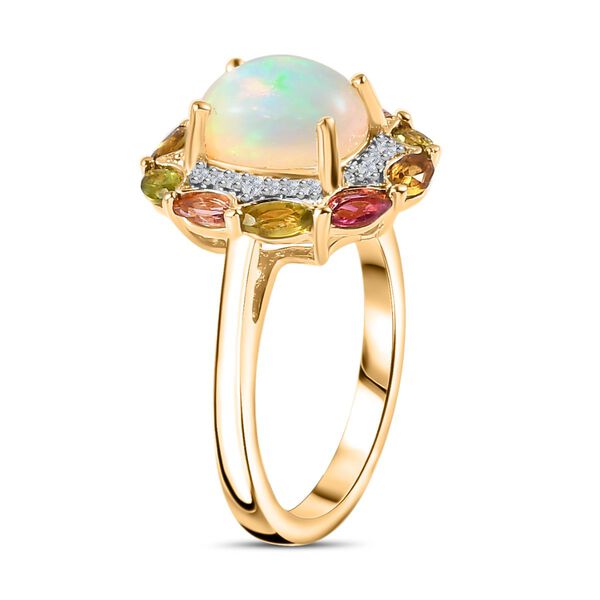 AA Nat&uuml;rlicher, &auml;thiopischer Welo Opal, Multi-Turmalin und Zirkon Ring - 2,45 ct. image number 6