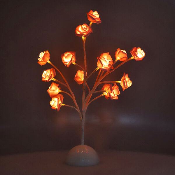 Gartenblumen-Tischlampe, rosa image number 1