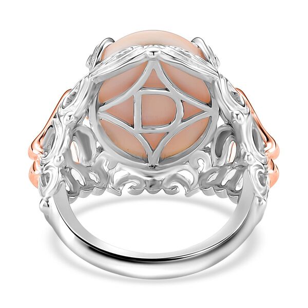 D'Joy Nat&uuml;rlicher Rosa K&ouml;nigsmuschel Perle (18x13 mm) Ring 925 Silber rhodiniert (Gr&ouml;&szlig;e 16.00) image number 4