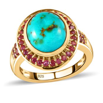 Sierra Nevada T&uuml;rkis und Rhodolith Granat Ring - 5,25 ct.