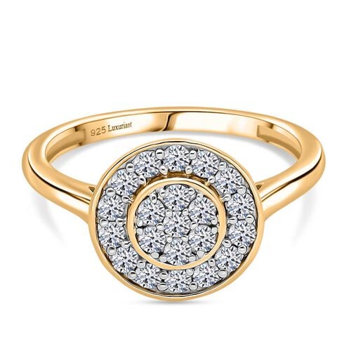 Lab Grown Diamant SI Ring 925 Silber 750 Gelbgold Vermeil (Größe 17.00) ca. 0,53 ct image number 0
