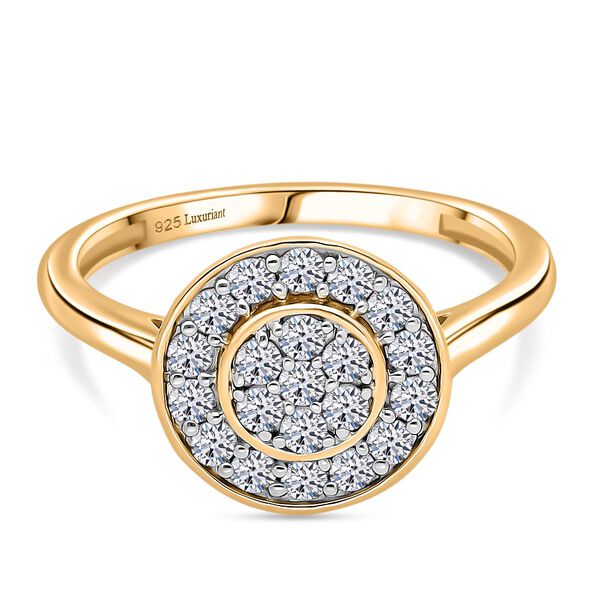 LUXURIANT SI-GH Labor Diamant Ring, 925 Silber 750 Gelbgold Vermeil - 0,50 ct. image number 0