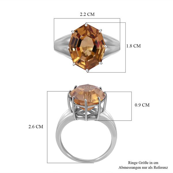 Citrin Ring, 925 Silber rhodiniert (Größe 16.00) ca. 10.31 ct image number 4