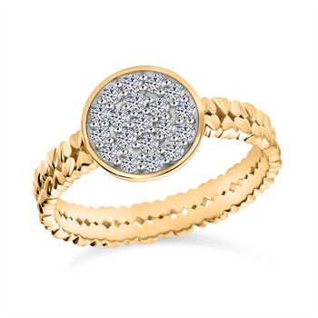 LUXURIANT SI Labor Diamant Ring, 925 Silber 750 Gelbgold Vermeil - 0,34 ct.