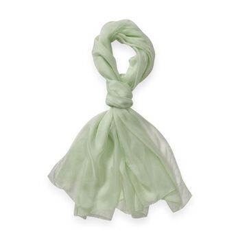 LA MAREY - 100% Maulbeeren-Seidenschal, Chiffon, 110x180 cm, minzgr&uuml;n