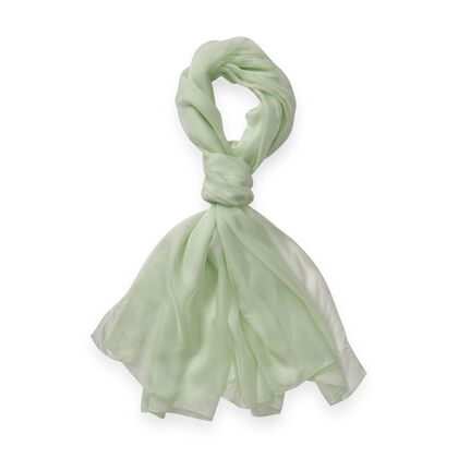 LA MAREY - 100% Maulbeeren-Seidenschal, Chiffon, 110x180 cm, minzgr&uuml;n