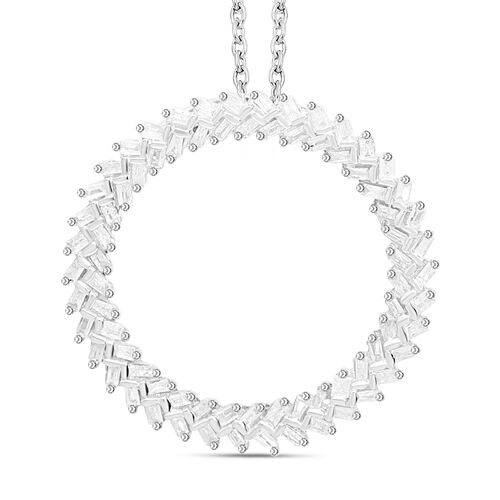 Diamant-Anhänger mit 45cm Kette, 925 Silber platiniert - 0,50 ct. image number 0