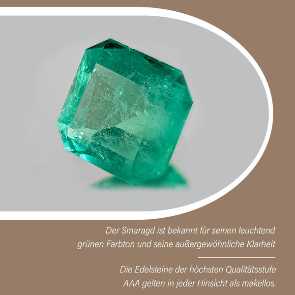 AAA Smaragd und Moissanit Ring in 375 Gold - 1,34 ct. image number 4
