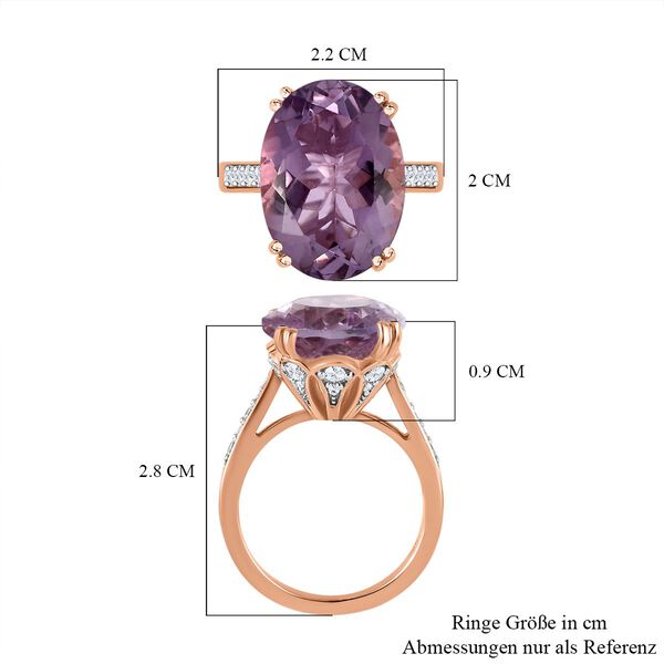 Rose De France Amethyst und Zirkon Cocktail Ring - 12,13 ct. image number 7