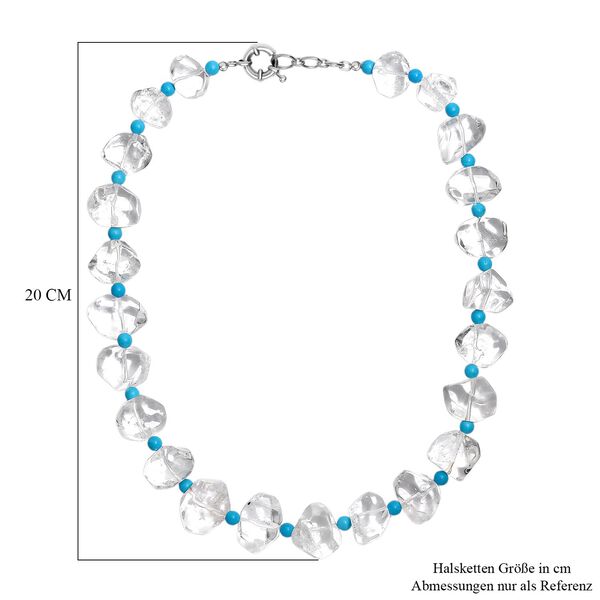 Kristall, Magnesit Halskette ca. 50 cm mit 2.5 cm extender, Nickelfreies Messing platiniert image number 6