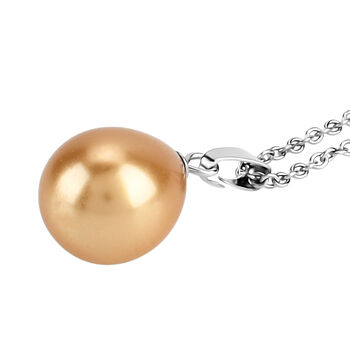 Goldene Muschelkernperle (15x12 mm) Schmuckset ca. 50 cm