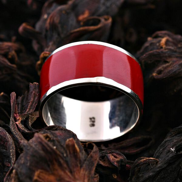 Royal Bali - Koralle Ring, 925 Silber (Gr&ouml;&szlig;e 16.00) image number 1