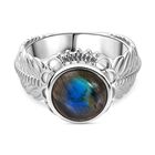 AAA Labradorit Ring 925 Silber rhodiniert (Gr&ouml;&szlig;e 20.00) ca. 3,53 ct