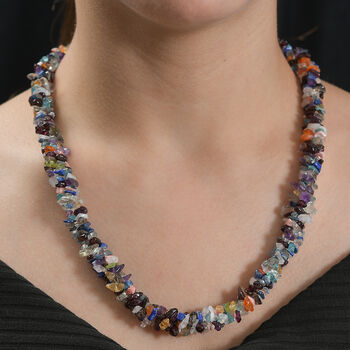 Multi-Edelstein Halskette, 50 cm - 370 ct.