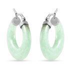 Grüner Aventurin Creolen in Edelstahl ca. 26,50 ct