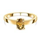 Natürlicher, goldener Tansanit Ring, 925 Silber Gelbgold Vermeil (Größe 21.00) ca. 0.85 ct