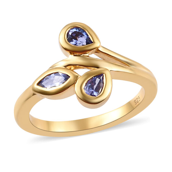 Tansanit Ring 925 Silber vergoldet  ca. 0,51 ct image number 4