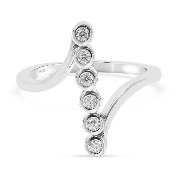 Moissanit Bypass Ring 925 Silber rhodiniert  ca. 0,15 ct image number 0