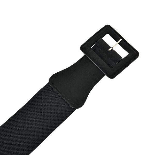 Stretchg&uuml;rtel mit Schnalle aus Kunstwildleder, schwarz image number 3