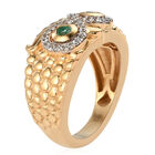 Kagem Sambischer Smaragd und Zirkon Ring 925 Silber vergoldet (Größe 16.00) ca. 0,71 ct image number 4