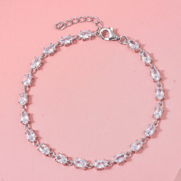 Lustro Stella Wei&szlig;er Zirkonia Armband ca. 18 cm 925 Silber rhodiniert image number 1