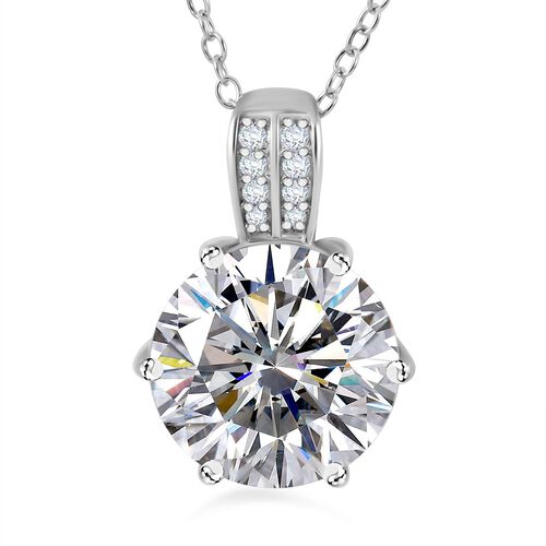 Moissanit Anhänger mit Kette, 925 Silber rhodiniert ca. 5.89 ct image number 0