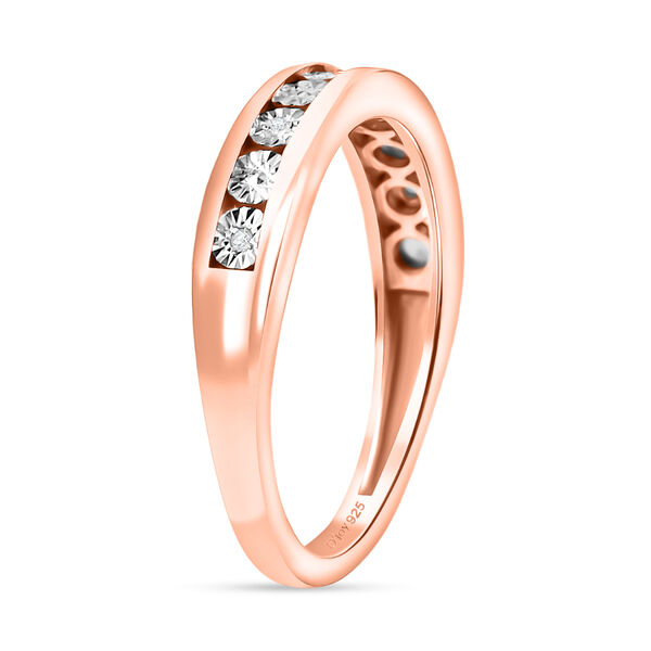 Half Eternity Ring mit Diamantakzenten, 925 Silber 750 ros&eacute;vergoldet image number 4