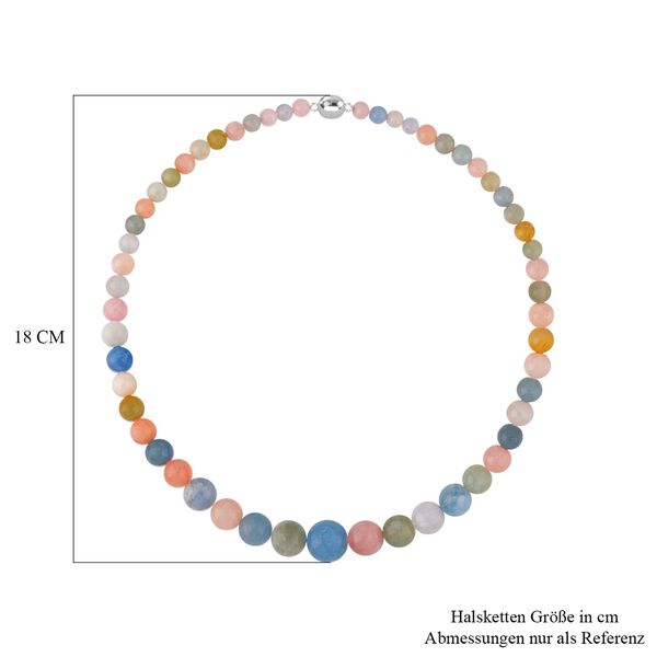 Runde, mehrfarbige Beryll-Perlen-Halskette image number 5