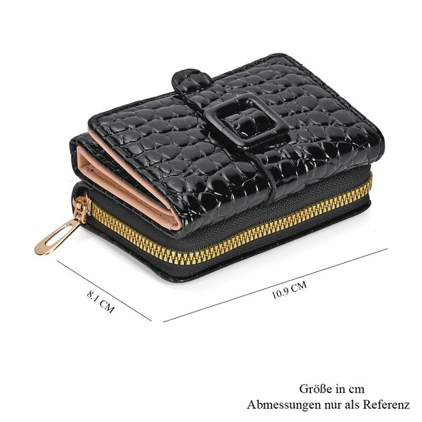 Stilvolle Geldb&ouml;rse mit Krokodilpr&auml;gung und RFID-Schutz, 11x8 cm, Schwarz image number 8