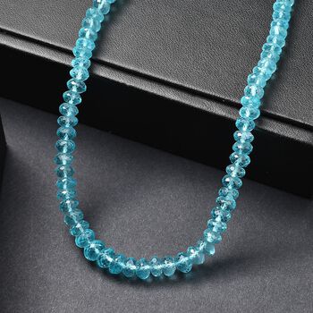 D'Joy AA Blauer Apatit Halskette ca. 45 cm 925 Silber rhodiniert ca. 84,70 ct.