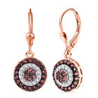 D'Joy AA Padparadscha Saphir, Weißer Zirkon Ohrringe 925 Silber 750 Roségold Vermeil ca. 1.16 ct